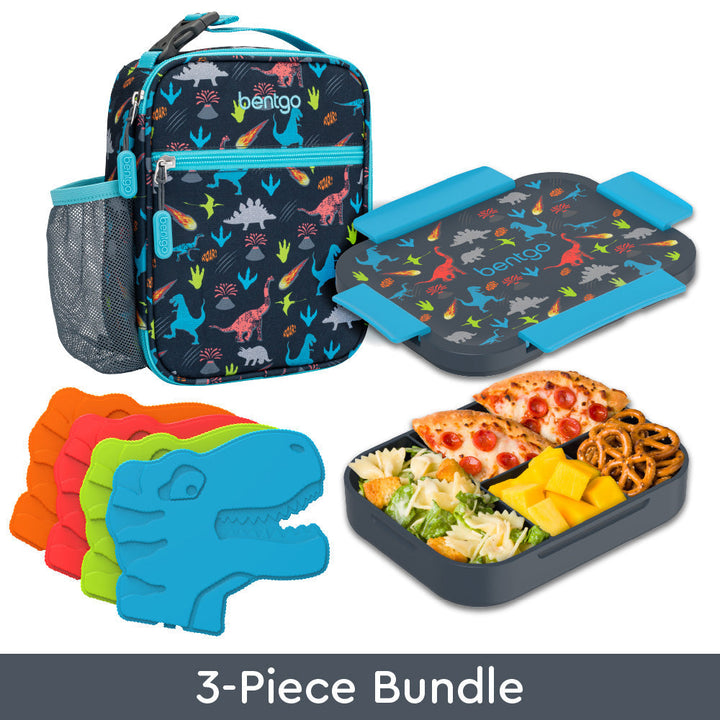 Bentgo Kids Snap & Go Lunch Box, Insulated Lunch Tote, & Ice Packs V0