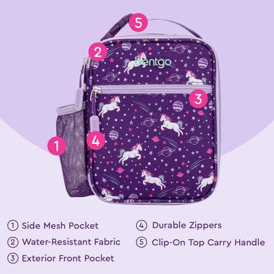 Bentgo Kids Snap & Go Lunch Box, Insulated Lunch Tote, & Ice Packs