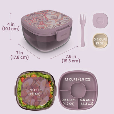 Bentgo Glass Prints All-in-One Salad Container