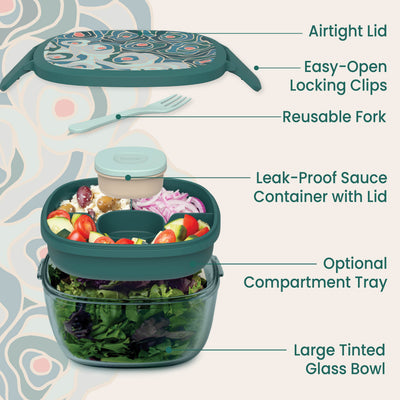 Bentgo Glass Prints All-in-One Salad Container