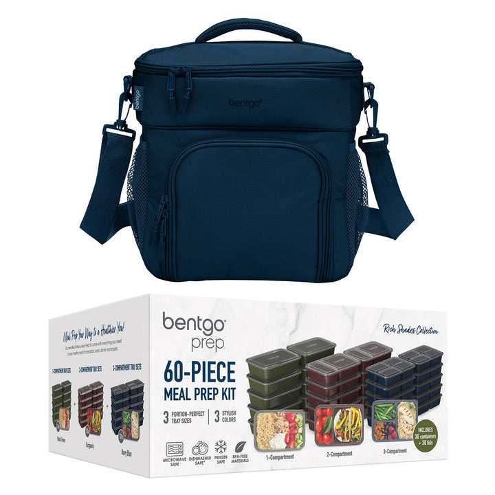 Bentgo Prep Deluxe Bag & 60-Piece Meal Prep Container Set D8