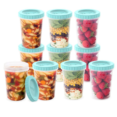 Bentgo Prep Twist-Top Fluid Ounce Containers (20-Piece) - 32-Fluid Ounce - Aqua Splash